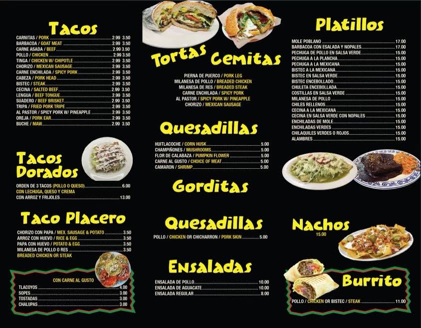 Taco Express Menu